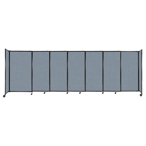 StraightWall Sliding Portable Partition 15'6" x 5' Powder Blue Fabric